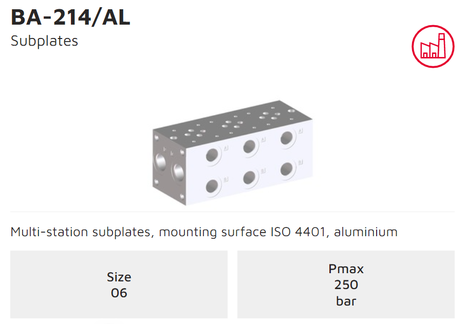 ATOS BA SUBPLATES BA-214/AL