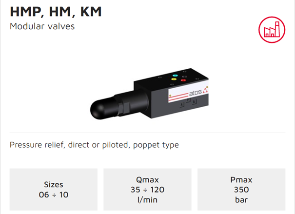 ATOS HMP,HM,KM modular valves