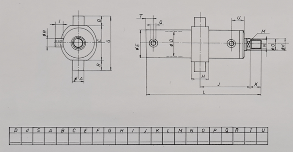 Hydraulic trunion cylinders dimensions