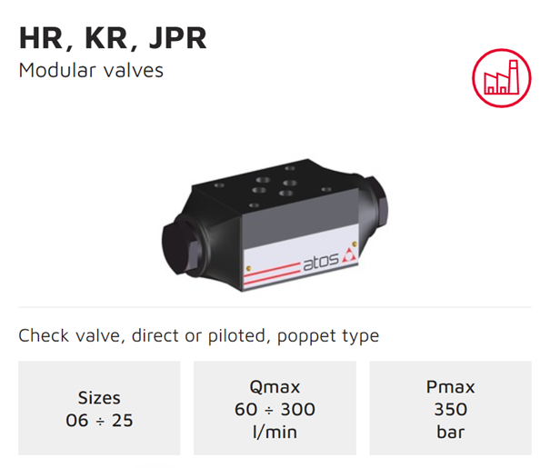 ATOS HR,KR,JPR modular valves