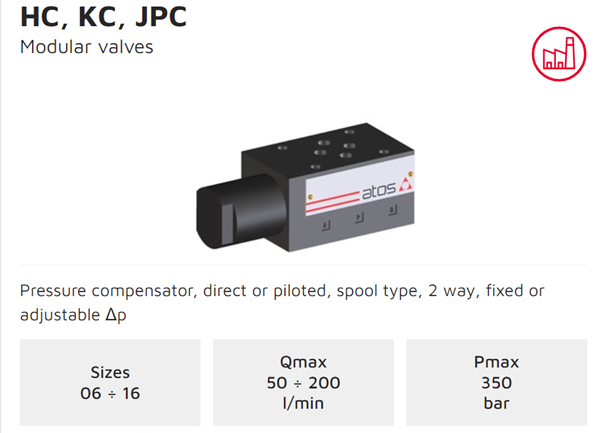 ATOS HC,KC,JPC modular valves
