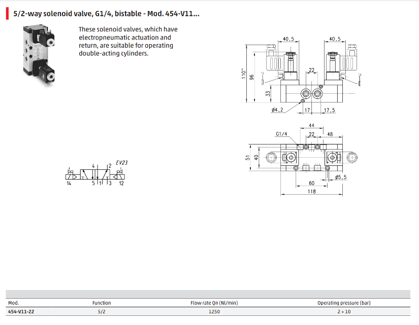 camozzi 454-V11-22