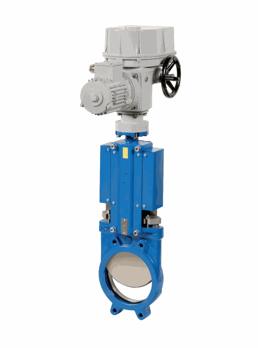 Electrical knife gate valves